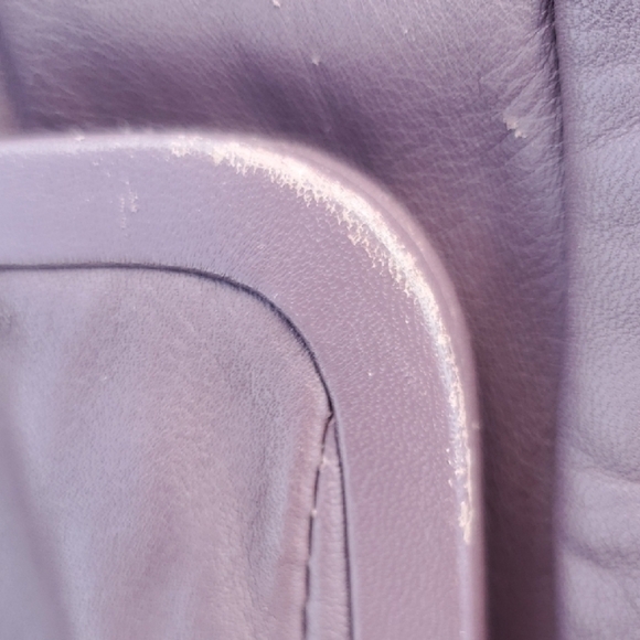 Anthropologie Purple LeatherTote Bag with Slouchy Design 14.5 wide X 13 Tall - Picture 8 of 12